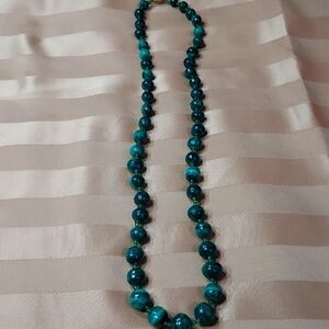 Genuine green malachite necklace